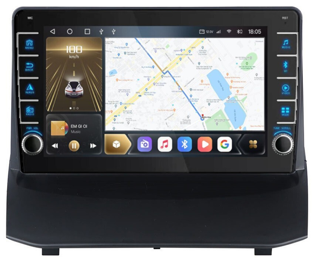 Магнитола для Ford Fiesta 2008-2014 - Kuberg OL-9285 (кнопки и крутилки), Android 12, TS10, CarPlay, 4G SIM-слот