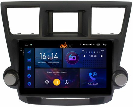 Магнитола для Toyota Highlander 2 2007-2013 XU40 - AIROC 2K RI-1122 Android 12, QLed+2K, ТОП процессор, 8/128Гб, CarPlay, SIM-слот (крутилки декоративные)