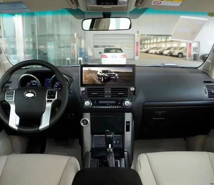 Магнитола для Toyota Land Cruiser Prado 150 2009-2013 (взамен 7" навигации, поддержка JBL и 360) - Kuberg KP-T1209FW монитор 12.5" в стиле LEXUS на Android 12, TS10, CarPlay, 4G SIM-слот