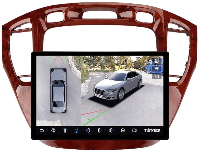 Магнитола для Toyota Highlander 1 XU20 / Kluger / 2002-2007 - Teyes CC3-2K-360 монитор 13" 2K QLED на Android 10, Быстрая, CarPlay, 4G SIM-слот, 4 камеры в комплекте