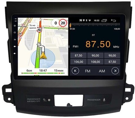 Магнитола для Mitsubishi Outlander XL, Peugeot 4007, Citroen C-Crosser - Parafar PF056LUX1FHD на Android 13, 8-ядер, 2Гб+32Гб, CarPlay, 4G SIM-слот