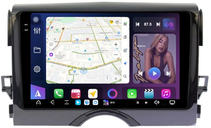 Магнитола для Toyota Mark X 130 2009-2019 - FarCar GX9-9537 монитор 9.5" 2K QLED на Android 14, TS20, 6+128Гб, CarPlay, 4G SIM-слот