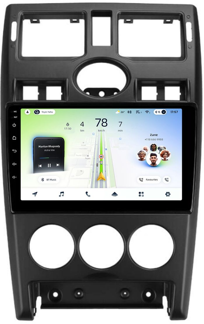 Магнитола для Lada Priora 2007-2013 (рамка черная тип 1) - Teyes CC4L монитор 9" IPS, Android 14, Быстрая, Snapdragon 662, CarPlay, 4G SIM-слот