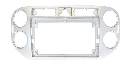 Комплект рамки с разъёмами 9"+can VW Tiguan 2007-2017 (любая аварийка) серебро (F2)
