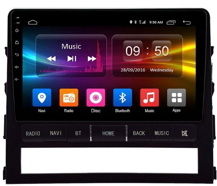 Магнитола для Toyota Land Cruiser 200 2015-2021 (без JBL) - Kuberg HP-9618 (рамка с кнопками) IPS, Android 10, 8 ядер (TS18), 4G SIM-слот
