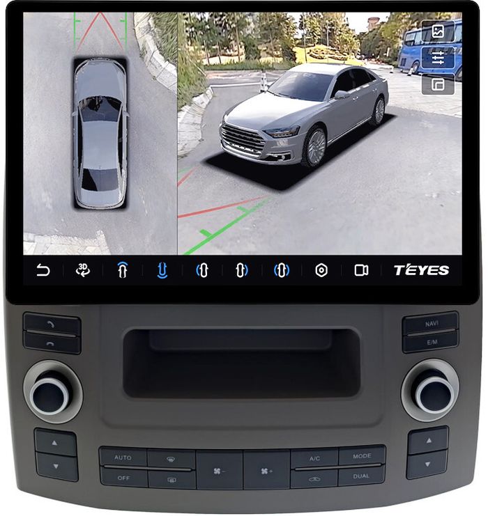Магнитола для Infiniti FX35, FX45 S50 2006-2008 - Teyes CC3-2K-360 монитор 13" 2K QLED на Android 10, 6Гб+128Гб, CarPlay, 4G SIM-слот, 4 камеры в комплекте