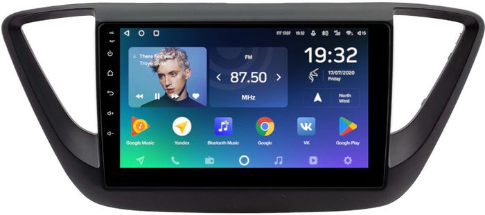 Магнитола для Hyundai Solaris 2 2017-2022 / Solaris HS (без штатной КЗВ, рамка черная матовая) - Teyes CC2 PLUS монитор 9" QLED, Android 10, Быстрая, SIM-слот