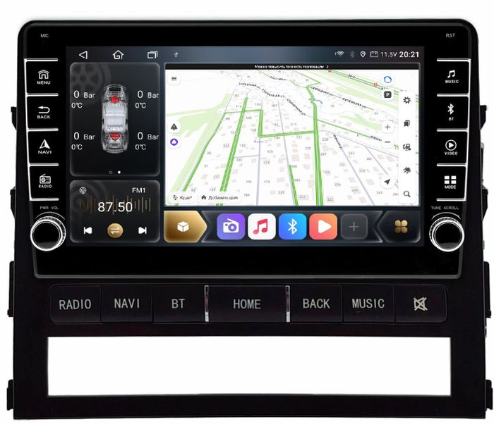 Магнитола для Toyota Land Cruiser 200 2015-2021 (без JBL) - Kuberg HP-9618 (рамка с кнопками, магнитола с кнопки и крутилки), Android 12, TS10, CarPlay, 4G SIM-слот