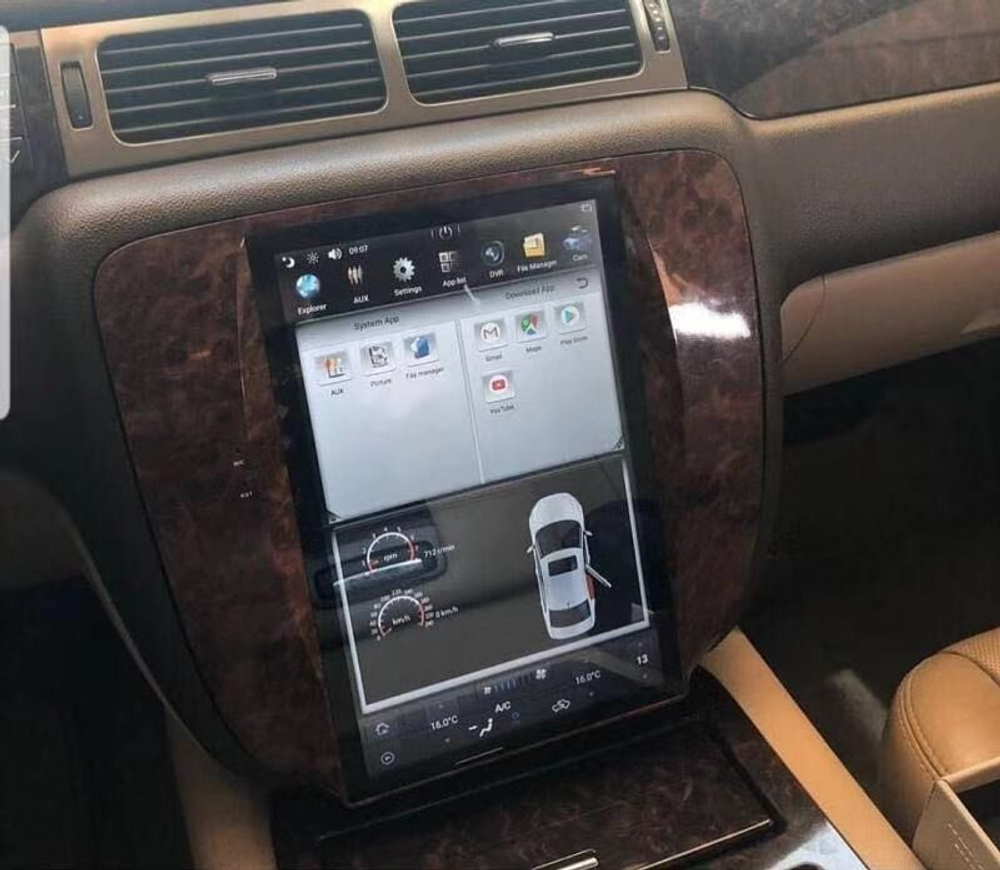Магнитола для Chevrolet Tahoe 2006-2014 - Kuberg NH-1203 ("Тесла-Стиль") на Android 9, 6-ТУРБО ядер и 4ГБ-32ГБ