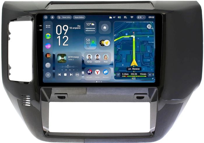 Магнитола для Nissan Patrol Y61 2004-2010 (рамка черная глянцевая) - Teyes CC4-PRO монитор 9.5" 2K QLED на Android 13, Snapdragon 778G, ИИ, CarPlay, DSP, 4G SIM-слот