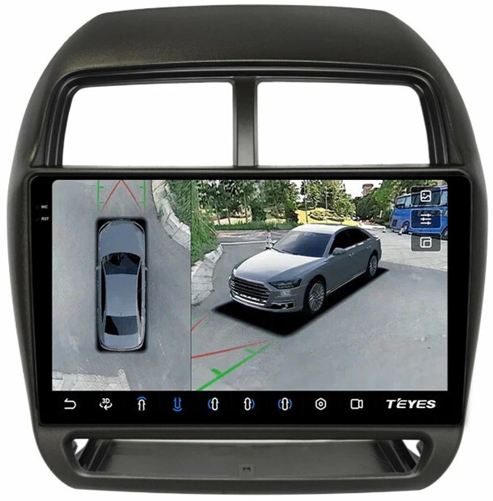 Магнитола для Mitsubishi ASX 2017+ - Teyes CC3-2K-360 монитор 10.36" 2K QLED на Android 10, 6Гб+128Гб, CarPlay, 4G SIM-слот, 4 камеры в комплекте