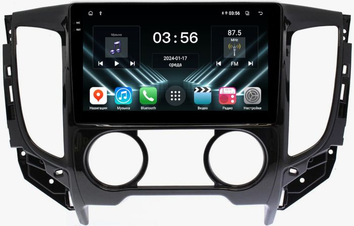Магнитола для Mitsubishi L200 5 2015-2024 (кондиционер), FIAT Fullback - FarCar DX3075M монитор 9.5" IPS на Android 13, 4+64Гб, CarPlay