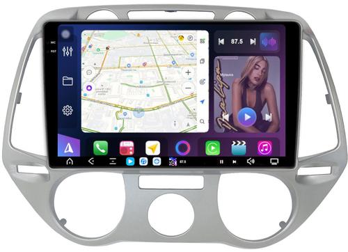 Магнитола для Hyundai i20 2009-2012 (кондиционер) - FarCar GX3243M монитор 9.5" 2K QLED на Android 14, TS20, 6+128Гб, CarPlay, 4G SIM-слот