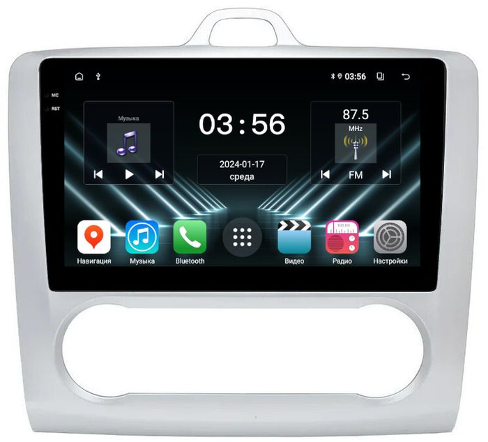 Магнитола для Ford Focus 2 2004-2011 (кондиционер) - FarCar S280 монитор 9.5" IPS на Android 13, CarPlay