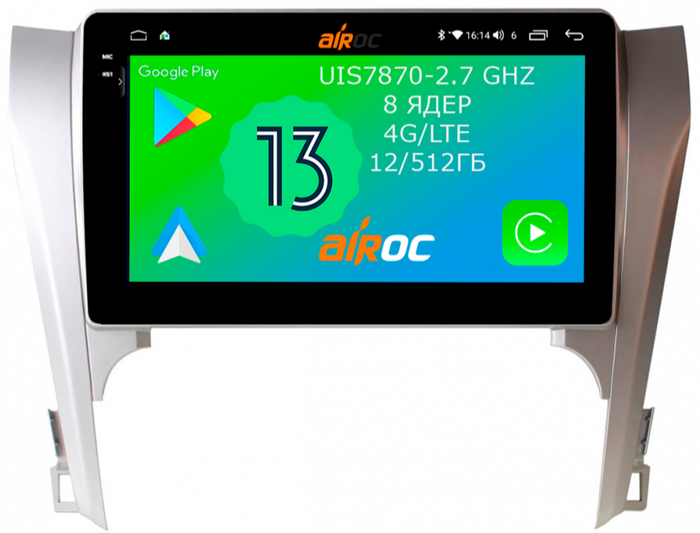 Магнитола для Toyota Camry 2011-2014 - Airoc 2K AU-1118 Android 13, TS20, 12/512Гб, SIM-слот
