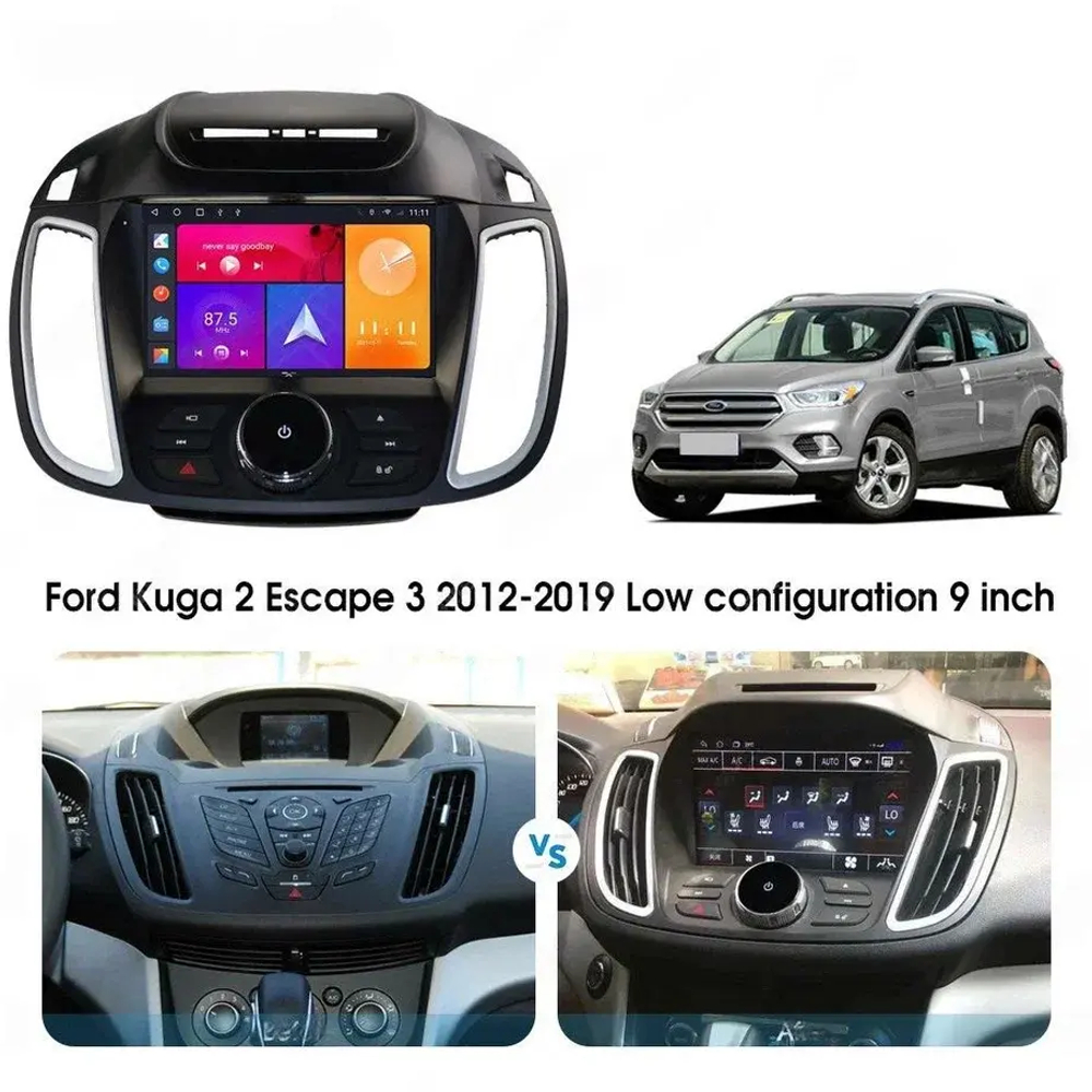Магнитола для Ford Kuga 2 2012-2019 (без SYNC 3) - Kuberg SF-9203-1 Android 10, 8-ядер, Carplay, 4G SIM-слот