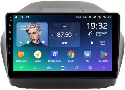 Магнитола для Hyundai iХ35, Tucson 2 2009-2015 (без штатного усилителя) - Teyes CC2 PLUS монитор 10" QLED на Android 10, ТОП процессор, 4Гб+64Гб, 4G SIM-слот