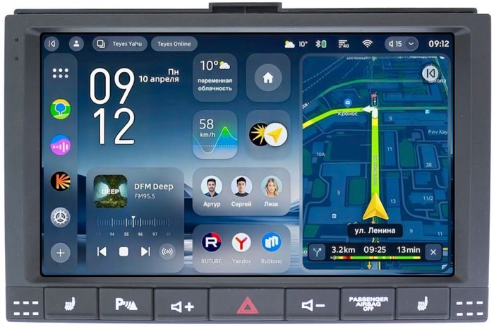 Магнитола для Volkswagen Touareg 1 2002-2010 (рамка с кнопками) - Teyes CC4-PRO монитор 9.5" 2K QLED на Android 13, Быстрейшая, Snapdragon 778G, ИИ, CarPlay, DSP, 4G SIM-слот