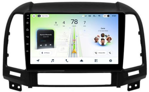 Магнитола для Hyundai Santa Fe 2 CM 2006-2012 (рамка черная) - Teyes CC4L монитор 9" IPS на Android 14, Быстрая, Snapdragon 662, CarPlay, 4G SIM-слот