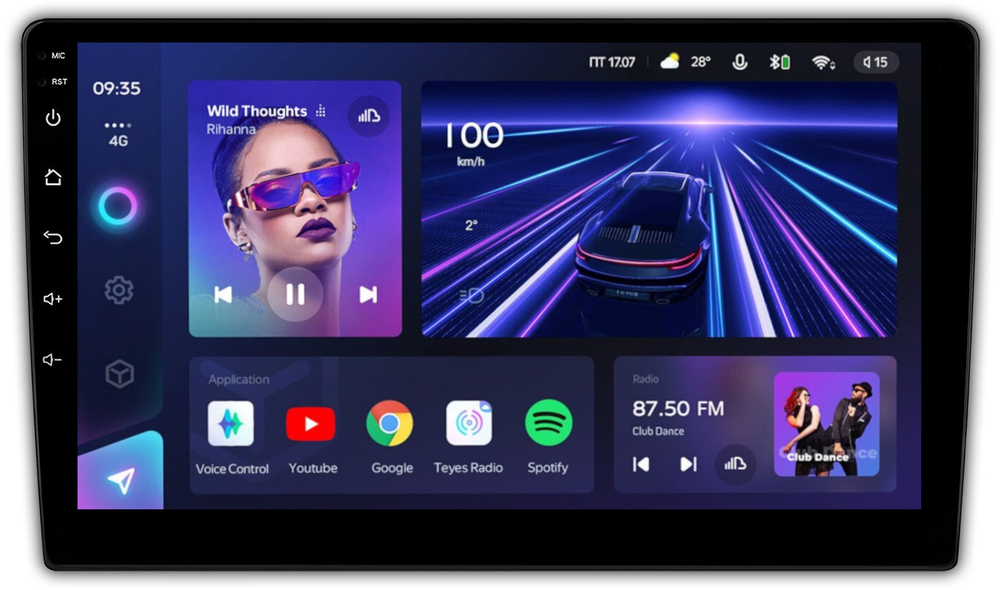 Магнитола для Audi A4 B8 2007-2015 с джойстиком MMI - Teyes CC3 монитор 10" QLED на Android 10, ТОП процессор, 4+32Гб, CarPlay, 4G SIM-слот