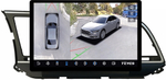 Магнитола для Hyundai Elantra 6 2016-2018 (без штатной КЗВ, рамка тип 1) - Teyes CC3-2K-360 монитор 13" 2K QLED на Android 10, 6Гб+128Гб, CarPlay, 4G SIM-слот, 4 камеры в комплекте