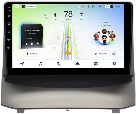 Магнитола для Ford Fiesta MK6 2012-2018 (голубой БК, рамка тип 1) - Teyes CC4L монитор 9" IPS на Android 14, Snapdragon 662, CarPlay, 4G SIM-слот