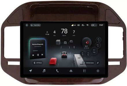 Магнитола для Mitsubishi Pajero 3, Montero 3 1999-2006 (рамка дерево) - Teyes CC4-PRO монитор 13" 2K QLED на Android 13, Snapdragon 778G, ИИ, CarPlay, DSP, 4G SIM-слот