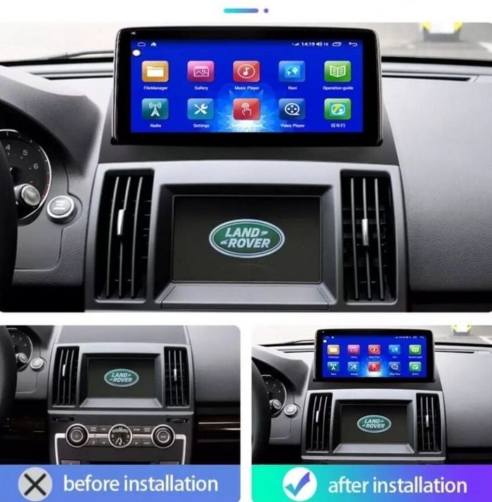 Магнитола для Land Rover Freelander 2007-2014 (наверх, любая компл.) - Kuberg NH-1020 монитор 10.25", Android 10, Быстрая, CarPlay, SIM-слот