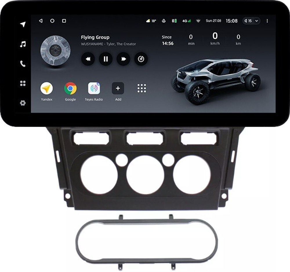 Магнитола для Ford Mondeo 4 2010-2014 - Teyes LUX ONE ROUND монитор 12.3" 2K QLED на Android 10, CarPlay, 4G SIM-слот