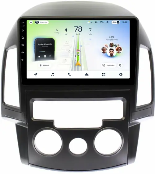 Магнитола для Hyundai i30 1 2007-2012 (кондиционер) - Teyes CC4L монитор 9" IPS на Android 14, Быстрая, Snapdragon 662, CarPlay, 4G SIM-слот
