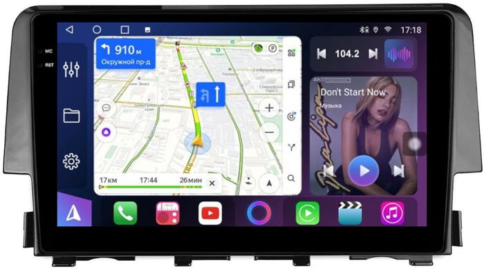 Магнитола для Honda Civic 10 2015-2021 - FarCar BM3232M монитор 9.5" QLED на Android 14, TS10, 4+32Гб, CarPlay, 4G SIM-слот