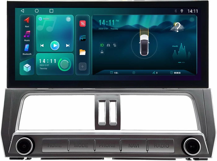 Магнитола для Toyota Land Cruiser Prado 150 2017-2019 - Kuberg KP-T1211FW монитор 12.5" в стиле LEXUS на Android 12, TS10, CarPlay, 4G SIM-слот