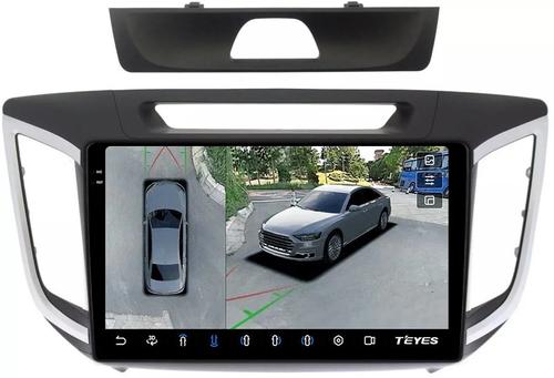 Магнитола для Hyundai Creta 1 2016-2021 (рамка 10) - Teyes CC3-2K-360 на Android 10, 2K QLED, 6Гб+128Гб, CarPlay, 4G SIM-слот, 4 камеры в комплекте