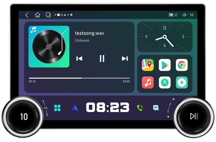 Магнитола для с крутилками в рамку 9" или 10" - Farcar RB876 монитор 11.8" QLED+2K на Android 13, Быстрая, CarPlay, 4G SIM-слот