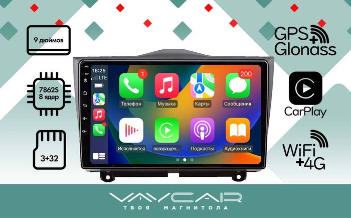 Магнитола для Lada Granta 2018+ - Vaycar VA33-1206 на Android 13, Быстрая, 4G SIM-слот