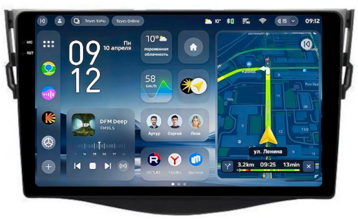 Магнитола для Toyota RAV4 3 2005-2012, Vanguard - Teyes CC4-PRO монитор 9.5" 2K QLED на Android 13, Snapdragon 778G, ИИ, CarPlay, DSP, 4G SIM-слот