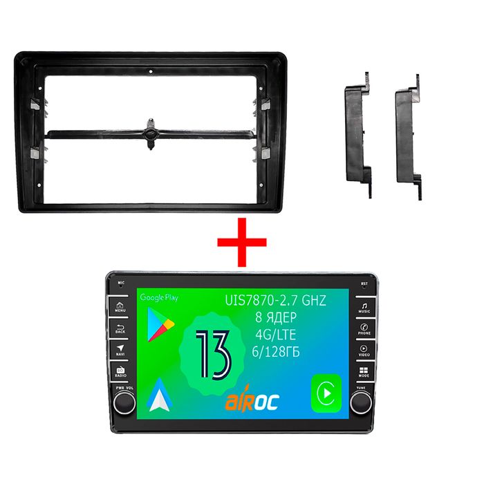 Магнитола для Volkswagen Touareg 2002-2010 (рамка-накладка) - Airoc AB-3703B (кнопки и крутилки), Android 13, Быстрая, SIM-слот, CarPlay