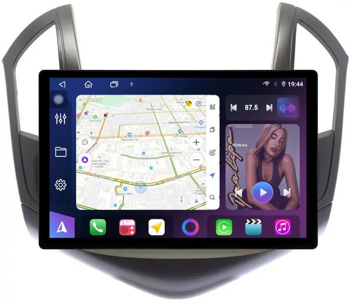 Магнитола для Chevrolet Cruze 1 2012-2015 (рамка черная) - FarCar BX877 монитор 13" 2K QLED на Android 13, Быстрая, CarPlay, 4G SIM-слот