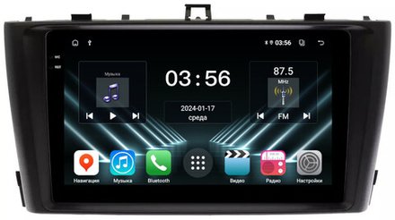 Магнитола для Toyota Avensis T270 2008-2015 (рамка черная) - FarCar DX9-8010B монитор 9.5" IPS на Android 13, 4+64Гб, CarPlay
