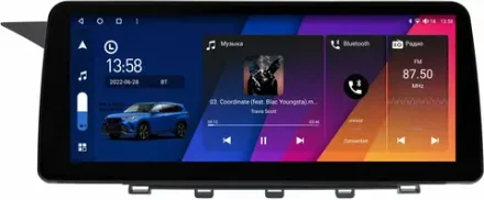 Магнитола для Mercedes-Benz GLK 2012-2015 - Canbox H-Line 0064 монитор 12.3" QLED в стиле BMW на Android 10, ТОП-процессор, CarPlay, 4G SIM-слот