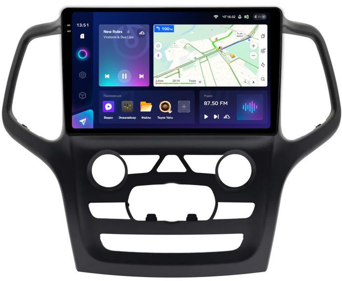 Магнитола для Jeep Grand Cherokee WK2 2013-2022 (ШГУ 5") - Teyes CC3-2K QLed Android 10, ТОП процессор, SIM-слот, CarPlay
