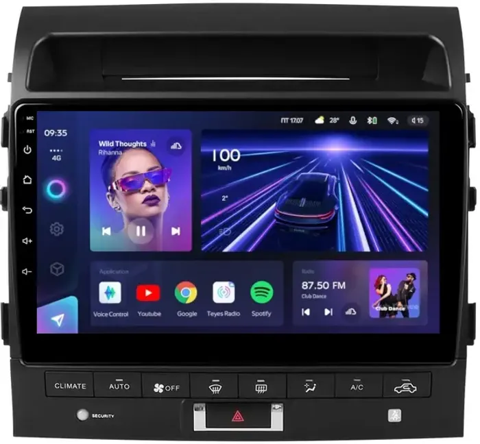 Магнитола для Toyota Land Cruiser 200 2012-2015 (климат на ШГУ) - Teyes CC3L монитор 10" IPS на Android 10, 8-ядер, CarPlay, 4G SIM-слот
