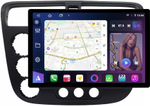 Магнитола для Honda Civic 7 2001-2005 левый руль - FarCar BX877 монитор 13" 2K QLED на Android 13, TS10, 6+128, CarPlay, 4G SIM-слот
