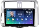 Магнитола для Toyota Land Cruiser Prado 150 2009-2013 (рамка серебро) - Teyes CC2 PLUS монитор 9" QLED, Android 10, Быстрая, SIM-слот