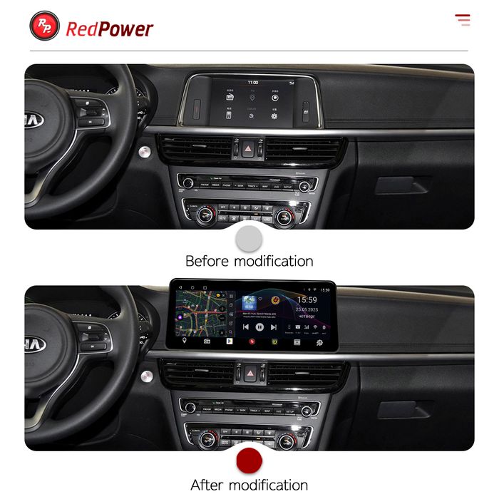Магнитола для KIA Optima 2016-2020 - Redpower 85097XLB монитор 12.3" QLED в стиле BMW, Android 14, CarPlay, 4G SIM-слот