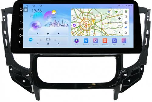 Магнитола для Mitsubishi L200 5 2015-2019 (климат), Pajero Sport 3 2016-2023 (МКПП), FIAT Fullback - FarCar монитор 12.3" 2K QLED на Android 14, TS10, CarPlay, 4G SIM-слот