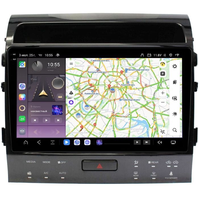Магнитола для Toyota Land Cruiser 200 2007-2015 (рамка 10, климат на ШГУ) - Kuberg OL-1620-2-ABC QLed+2K, Android 13, TS20, CarPlay, 4G SIM-слот