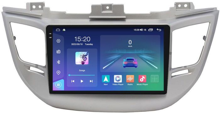 Магнитола для Hyundai Tucson 2016-2018 (рамка серебро) - Parafar PF546RN2K на Android 13, QLED+2K, ТОП процессор, 4Гб+32Гб, CarPlay, 4G SIM-слот