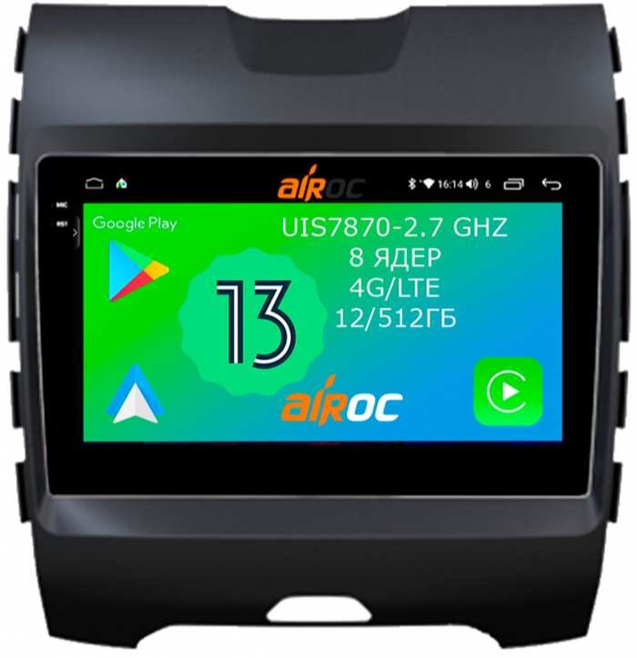 Магнитола для Ford Edge 2015+ - Airoc 2K AU-1712 на Android 13, TS20, 12/512Гб, SIM-слот