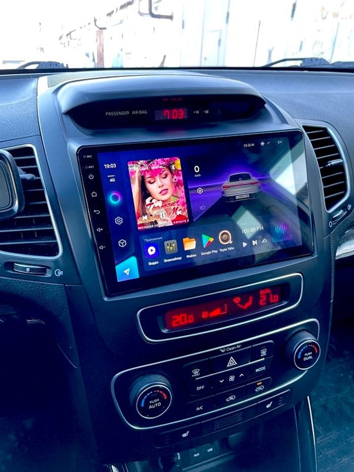 Магнитола для KIA Sorento 2 XM 2012-2020 c экраном климата снизу - Canbox 9-1404 Qled, Android 10, ТОП процессор, SIM-слот